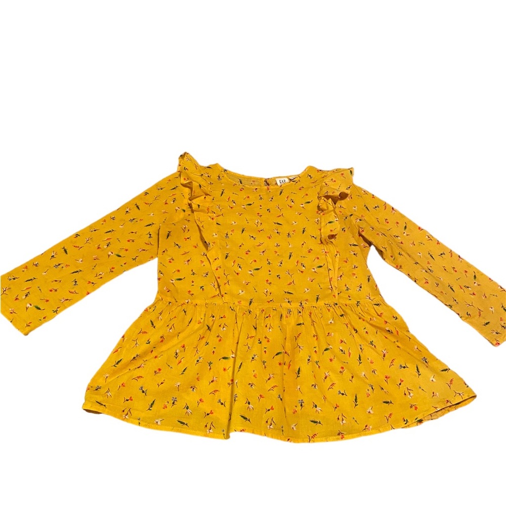 Yellow Floral Gap Top Girls Size XL